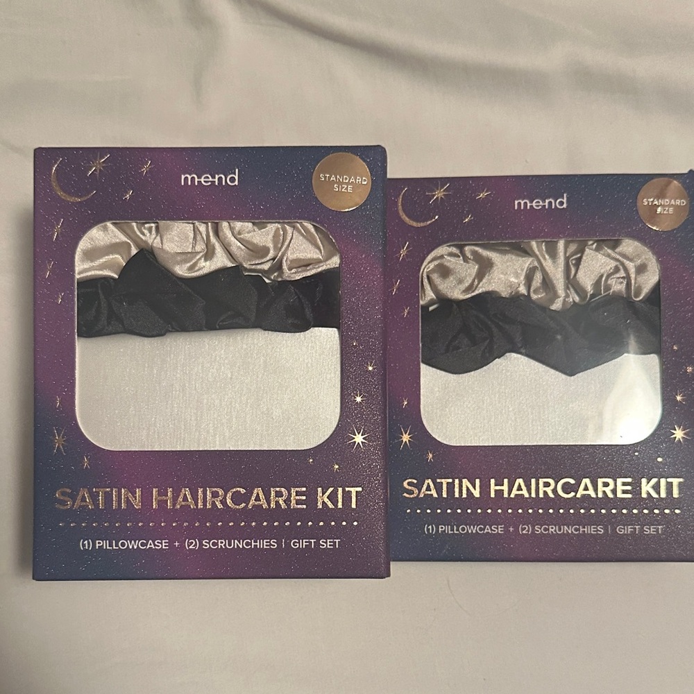 Mend Satin Haircare Kit with Pillowcase and Scrunchies 2 pack